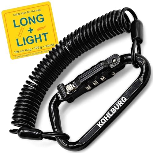KOHLBURG Combination Cable Lock [Lightweight, 5.9ft Long] for the Pocket