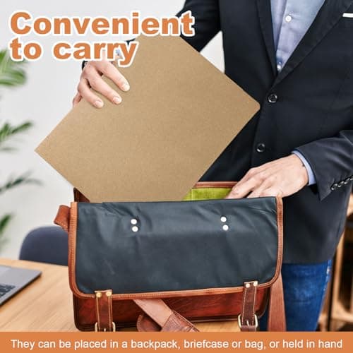 30 PCS A4 Kraft Paper File Folders, Square Cut Project Folder Two Pocket Document Folder SingleInsert Presentation Folders for Office Home Meeting (Brown) — view 6