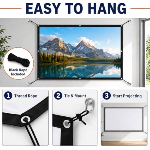 CEYOME Projector Screen, 84 Inch Outdoor Foldable Screen — view 3