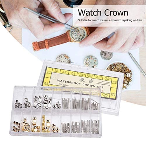 Watch Stem and Crown Set, Stainless Steel Repair Tool with Storage Box — view 2