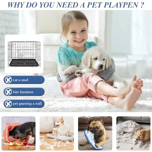 24" Folding Metal Dog Cage, Double-Door Puppy Training Crate with Removable Tray, Secure Locking Latches & Rust-Resistant Coating, Portable Carrier for Small Breeds(24 × 16.5 × 19.7in) — view 2