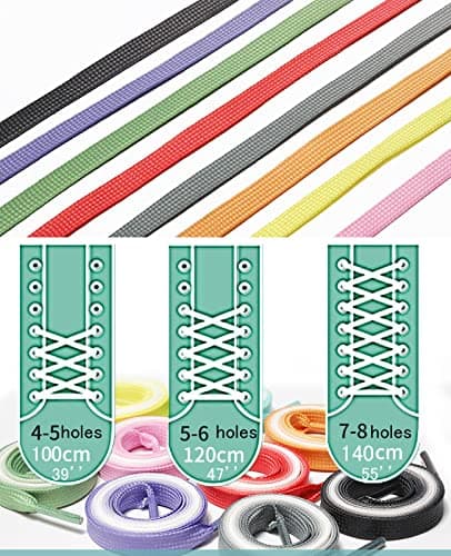 JK Home Flat Trainer Gradient Shoelace, 5 Pairs 8mm 100cm Shoe Laces — view 6