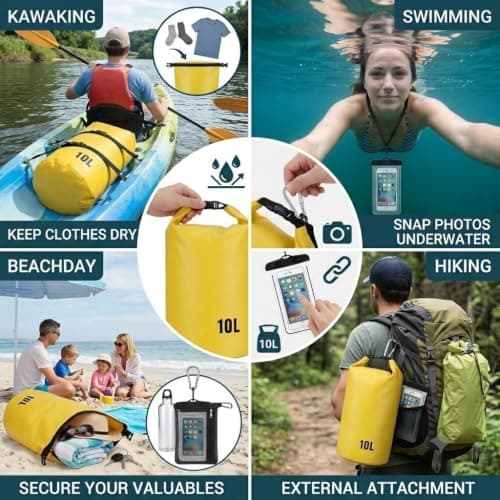 Waterproof Dry Bag 10L Roll Top Waterproof Bag for Outdoor Adventures — view 4