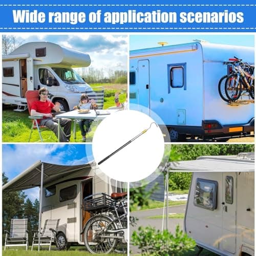 RV Awning Pull Rod - Retractable Metal Pole, Multi Section Locking Opener, Non Slip Rubber Handle Extension Tool | For Tent Shelter Canopy Campervan Truck Trailer Outdoor Accessories — view 6