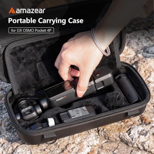 AMAZEAR Carry Case for DJI OSMO Pocket 4 Pro Accessories, Black — view 2