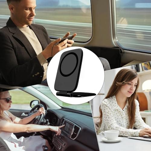 Magnet Phone Mount – Ultra Thin 2.28x2.56x3.35 Inches | Adjustable Non Slip Magnetic Phone Stand Portable Desk And Car Holder | Strong Grip Foldable Mobile Mount For Navigation Streaming And D — view 4