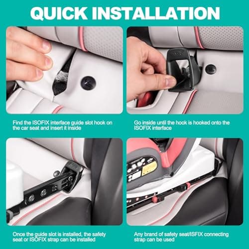 Bvtpoyy 2 Pieces Isofix Adapter, Isofix Base, Isofix Car Mounting Bracket, Adapted To Multiple Models, High-Strength, Non-Slip Abs Material, Complies With Safety Certification — view 6