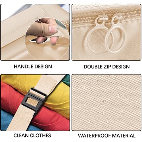 Jsdoin Packing Cubes for Suitcase,9 PCS Travel Luggage Packing Cubes for Backpack, Waterproof Essentials Suitcase Organiser Bags, Travel Accessories (Beige) — view 5