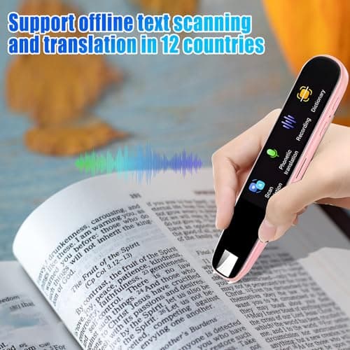 Gotrain Translator Pen Scan Translator Pen Online 112 Language Scan Reader Pen for Dyslexia Portable Translator Multifunctional Supports Speech & Scan to Text for Meetings, Learning, Travel (Pink) — view 3