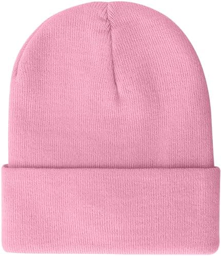 ATNKE LED Lighted Beanie Hat, USB Type C Rechargeable 4 LED Running Headlamp Ultra Bright Cap with Light Hands Free Head Torch Winter Warm Knit Beany Gifts for Men and Women/Pink — view 4