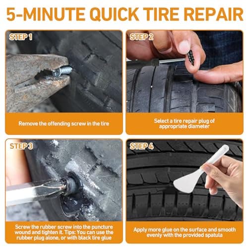 MetFun 40 PCS Quickfix Tyre Repair Screw Kit with 2 Tubes of Sealant Glue — view 5