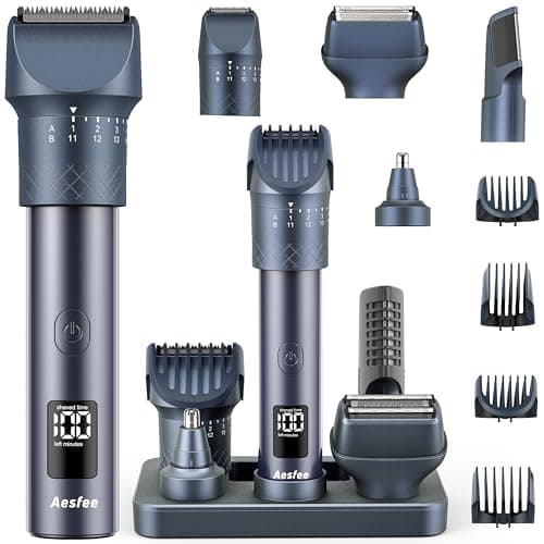 Beard Trimmers for Men, 5 in 1 Men's Grooming Kit with USB-C Charging Dock