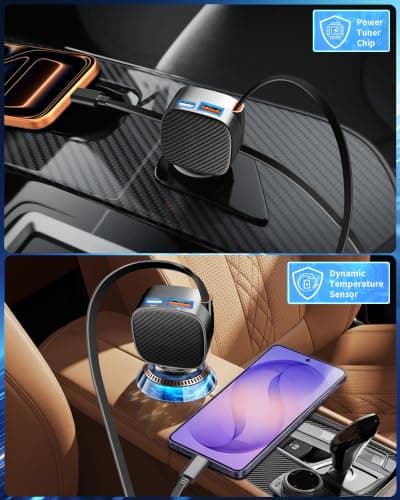 Apple MFi Certified Retractable Car Charger, 90W USB C Car Charger Adapter — view 5