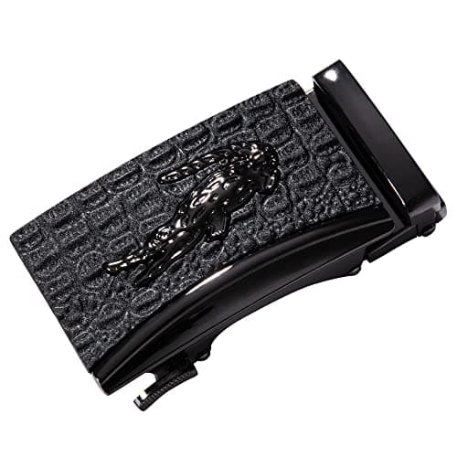 Barry.Wang Ratchet Belt Gift Set Leather Slide Buckle Fashion for Men Business Wedding 3PC — view 6