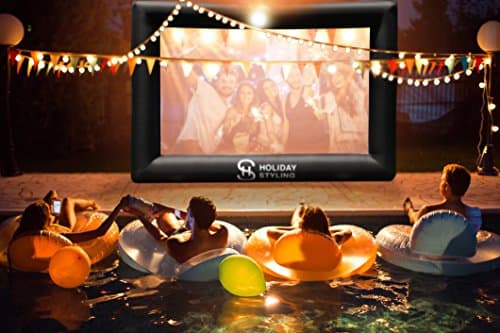 Holiday Styling Inflatable Projector Screen - 16 Ft Blow Up Cinema & Outdoor Stand - Portable Screens w/ Front or Rear Movie Projection & Bonus Storage Bag — view 2