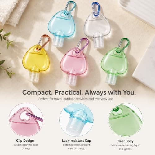 5 Pcs Hand Sanitiser with Clip, Travel Size Sanitizer with Secure Clip — view 3