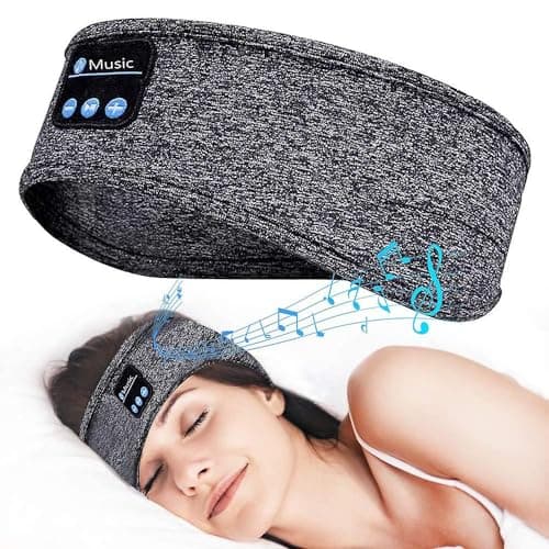 ePalZoneXP Sleeping Headphone, Overhead Headband, Eye Mask Headphones, 2026 Bluetooth 5.4 Wireless, Stereo Earphone, Music Headband for Side Sleepers Sports Headphone Outdoor UK (Grey) — view 3