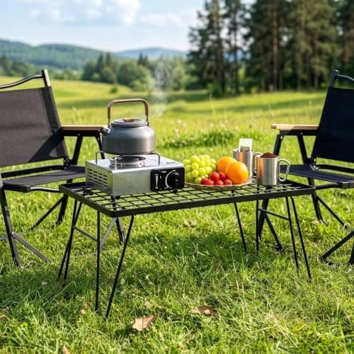 SUNNYNEST Folding Camping Table 60x35x34cm Portable Picnic Side Table — view 5