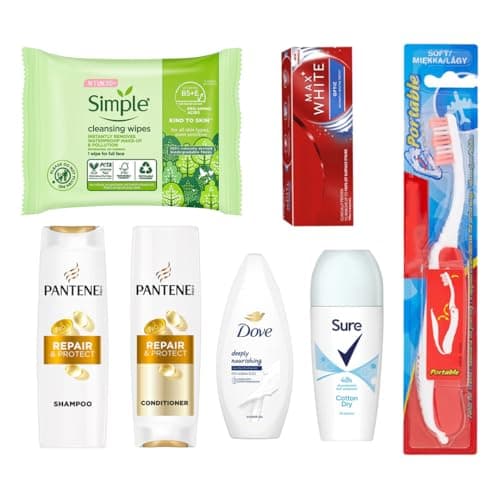 Womens Mini Travel Toiletries Set - Essentials for Hospital, Materinty, Camping, Holiday & Vacation, Travel Size Toiletries Under 100ml, Clear Travel Bag, Mini Toiletries, Airport Security Approved — view 4