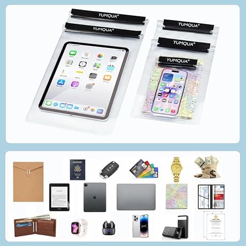 5Pack Waterproof Pouch, Clear Waterproof Bag for iPhone, Document, Passport, Map, Tablet, Camera, Water Proof Pouches Watertight Dry Bags Suitable for Kayaking, Boating, Swimming, Beach, Travel — view 6