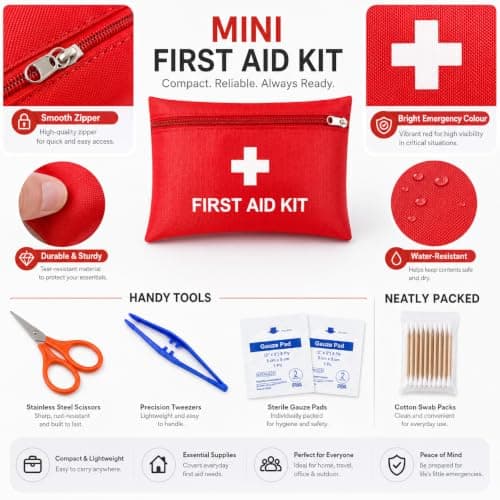 Mini First Aid Kit, 136PCS Small Travel Emergency First Aid Kit for Travel — view 6