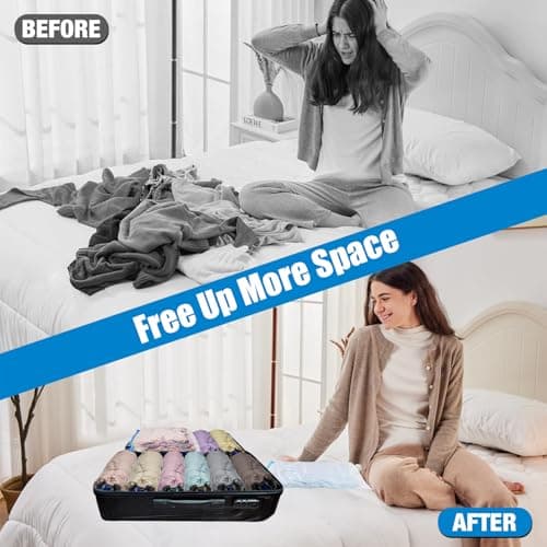 Vacuum Bags for Travel – 10PCS Hand-Roll Compression Storage Bags, 40x60cm, Durable and Reusable, Space-Saving, No Pump Required, Ideal for Clothes, Blankets, and Travel Storage — view 5