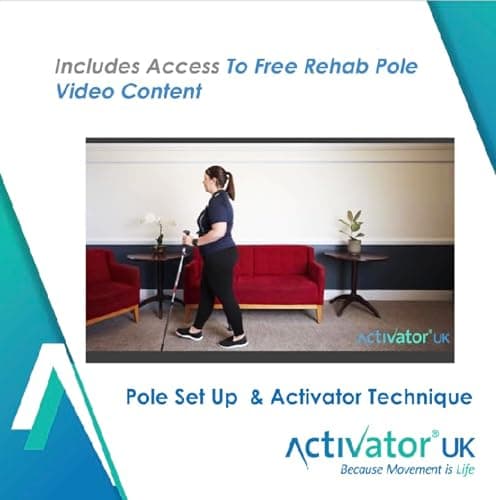 Activator Rehabilitation Poles (Red/Silver) walking poles for Parkinson’s, balance disorders, arthritis, fall prevention, hip/knee rehab, spinal stenosis, stability, strength & mobility recovery aids. — view 4
