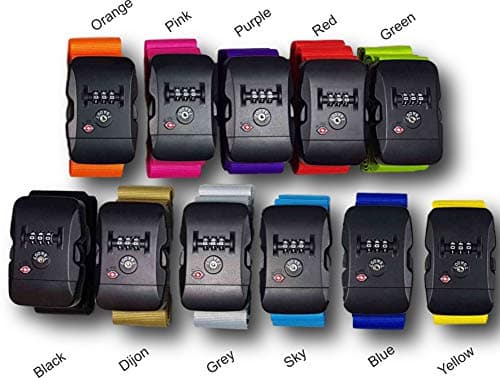 Personalised Luggage Strap TSA Lock 180cm x 5cm - Embroidered (Black TSA) — view 2