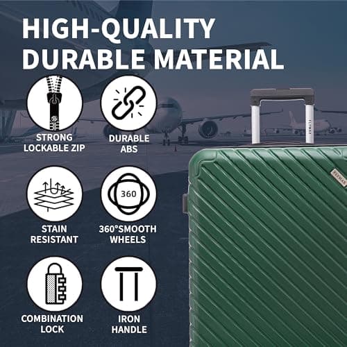 FLYMAX 32" Extra Large Suitcase 4 Wheel Lightweight Suitcases Luggage Hard Shell ABS Travel Case Hold Check in Fits 23kg - 35kg + 3 Digit Lock + 1 Year Warranty 125 Litre Capacity — view 6