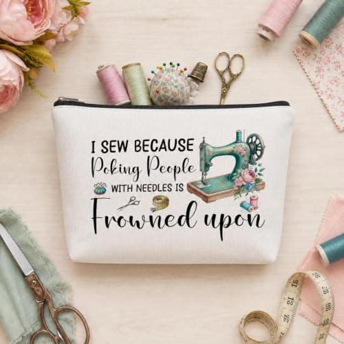 Craft Makeup Bag, Sewing Organiser, Cosmetic Travel Pouch for Sewing Lover — view 5