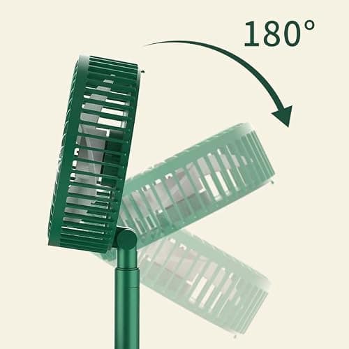 Telescopic Folding Fan - 2026 New Portable USB Rechargeable Collapsible Desk Fan for Travel, Silent Stand up Fan Wireless Folding Oscillating Compact Floor Standing Fans for Dorm ＆ Bedroom (Green) — view 4