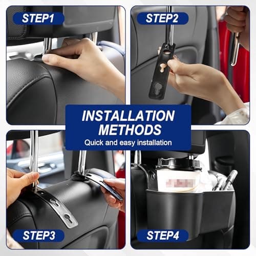 2 in 1 Car Seat Back Organizer,Adjustable Cup Rack Car Drink Holders — view 6