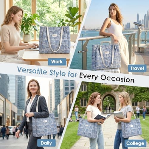 Sockywin Large Capacity Canvas Tote Bag for Women, 2026 Design Beach Bag, Casual and Versatile Shoulder Bag for Work and Daily Use — view 2