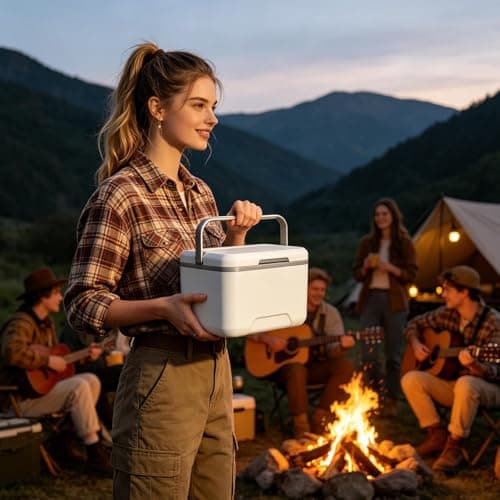 Small Hard Cooler,with Handle Leakproof Portable Insulated 5L - Hard Case Cooler Box - for Camping Picnic Fishing Boating Hiking BBQ Beach Travel Tailgating Road Trips — view 3