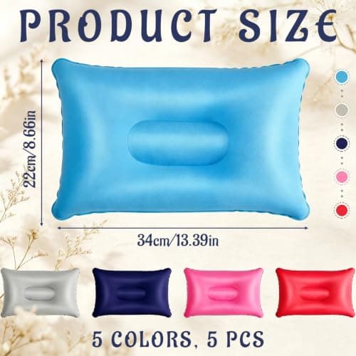 5 Pack Inflatable Sunbed Pillow for Sun Loungers, 34x22CM, Soft Surface — view 2