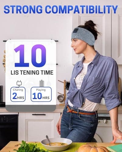 5-in-1 Sleep Headphones Bluetooth 5.4,Sports Wireless Bluetooth Headband,with Thin HD Stereo Speaker, Soft Music Headband Earphones for Men Women Teens Sleeping Workout Yoga & Travel , Washable — view 5