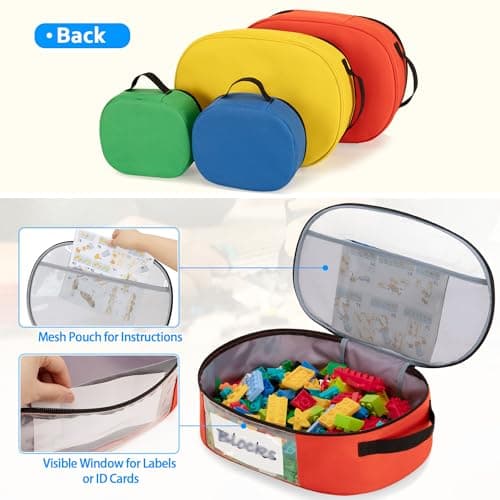 Rexmica 4pcs Toy Storage Organiser Bag for Building Bricks, Ellipse — view 3