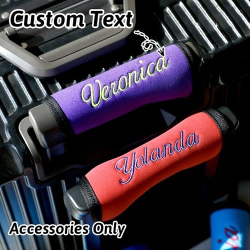 Personalized Embroidered Baby Seat Name Tag - Customizable Stroller Name Wrap - Suitcase Handle Cover - Stroller ID - Infant Car Carrier (Embroidered Name) — view 5