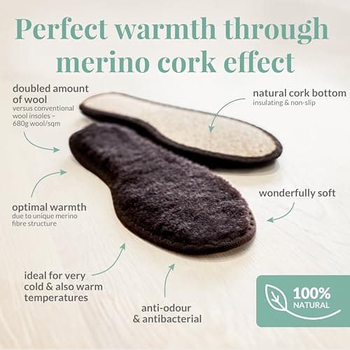 Hey Nature Merino Wool Insoles, 2 Pairs, Thermal Shoe Inserts, Men & Women — view 2