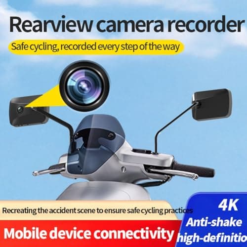 Jnchdghwa Motor Rearview Mirror Camera Panoramic Motorcycle Dashcam 4K HD Mobile Hotspot USB-Powered Outdoor Sports Action Camera — view 4