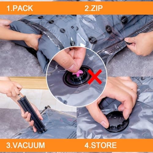 Vacuum Storage Bags (12 x Jumbo), Space Saver Sealer Compression Bags for Blankets, Comforters, Pillows, Clothes Storage — view 4