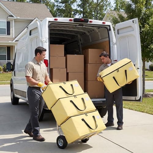 Dntorx 6 Pack 90L Moving Bags,Waterproof Moving Boxes with Zips,Pale Yellow — view 5