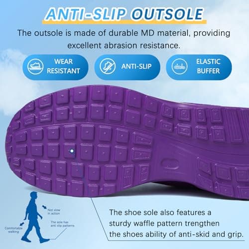 Running Shoes Womens Trainers Walking Shoes Air Cushion Athletic Sneakers Ladies Breathable Mesh Sport Sneakers Lightweight Non Slip Casual Tennis Workout Jogging Gym Trainers Purple — view 5
