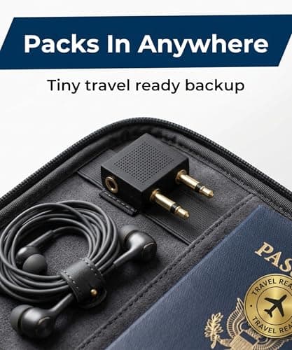 Electoys Airplane Flight Headphone Adapter Gold Plated - 3.5mm Jack Airline Audio Converter Dual 2 Pin - Male to Female Socket for Inflight Entertainment Systems Travel Accessory - Pack of 2 — view 6