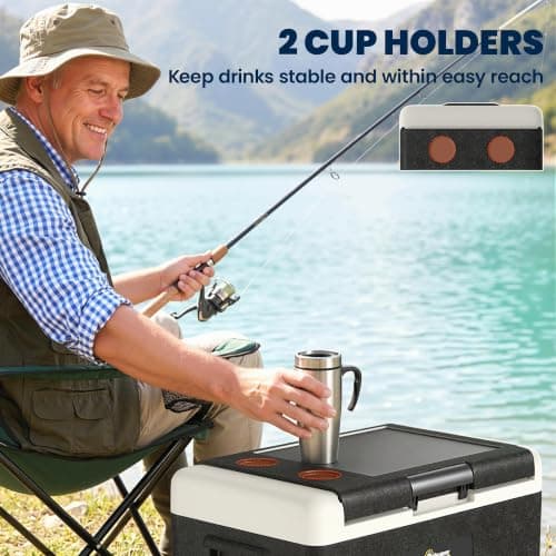 Outsunny 50L Car Refrigerator Portable Compressor Fridge Grey/Black — view 6