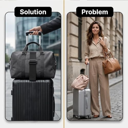 2 Pcs Luggage Straps for Suitcases,Adjustable Luggage Connector Elastic Straps,Add a Bag Suitcase Fastening Belt with Bungee,Black Nylon Strap Multi Accessories,for Bags Backpack Travel Case Attach Be — view 5
