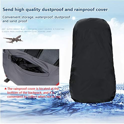 60L Waterproof Ultra Lightweight Packable Climbing Fishing Traveling Backpack Hiking Daypack,Backpack,Handy Foldable Camping Outdoor Backpack Bag with a Rain Cover (Rose Red) — view 6