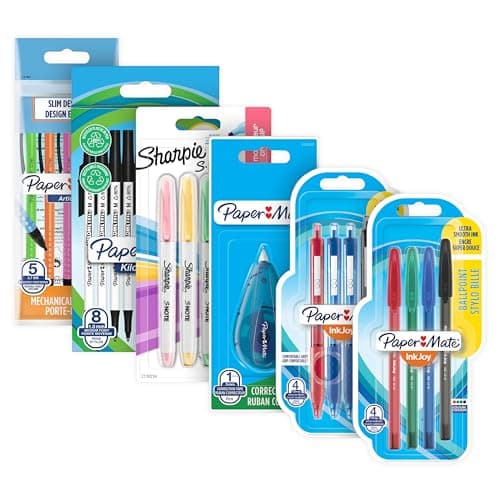 Paper Mate & Sharpie Pens Set | Stationery Supplies | Ballpoint PensHighlightersMechanical Pencils & Correction Tape | Perfect for School & Office | 26 Count