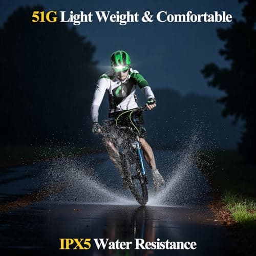 Head Torch Rechargeable,Headlamp with 6 Modes,Red Light & Motion Sensor — view 6