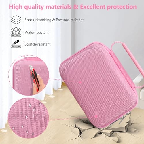Supmay Kids Camera Case Compatible with Hangrui/HiMont/TIATUA/GREENKINDER/ETIKEZ/UIONVO/Gofunly/Lenudar/MYSTILUCK/Luoba Kids Camera Instant Print, Prints Paper Storage Bag, Pink — view 5